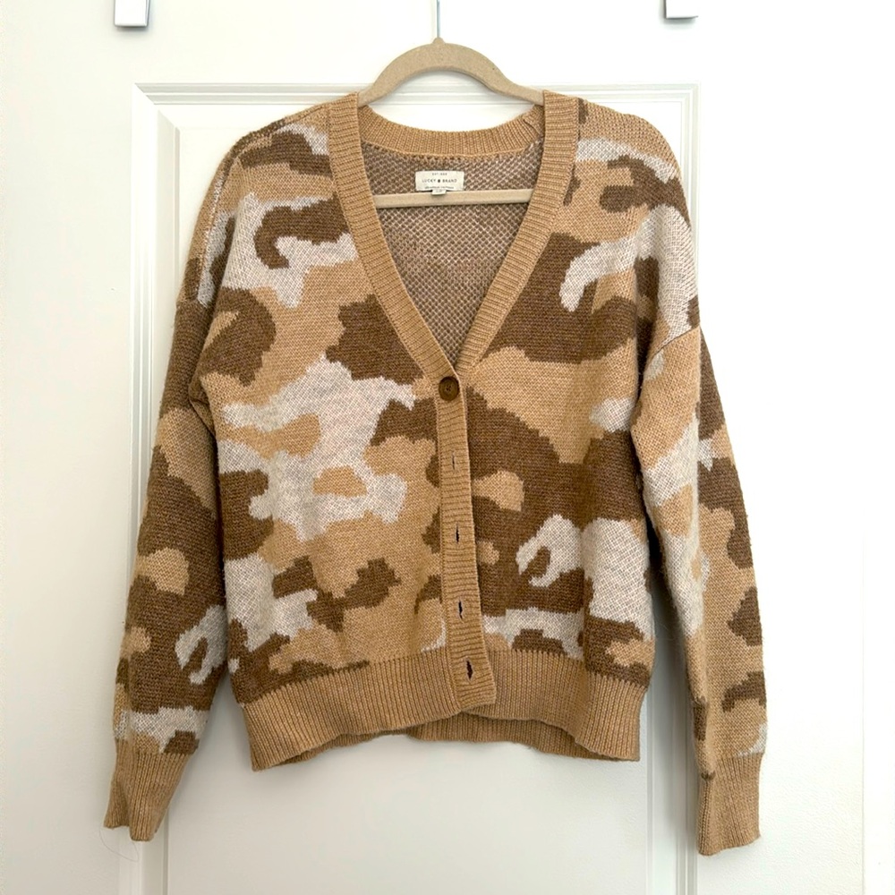 Lucky Brand Multi-printed Cropped Cardigan Sweater